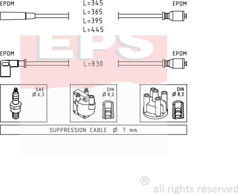 MDR EPS-1500 839 - Комплект проводов зажигания autosila-amz.com