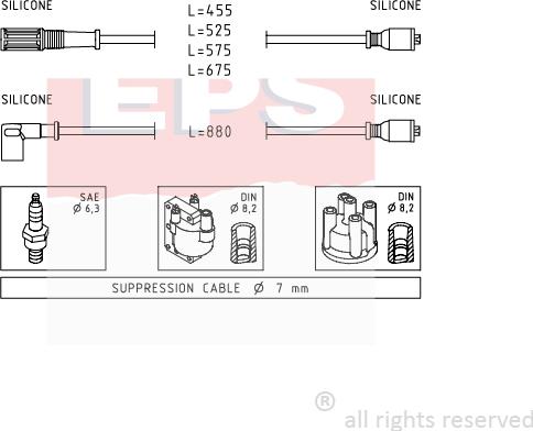 MDR EPS-1500 398 - Комплект проводов зажигания autosila-amz.com