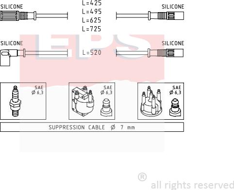 MDR EPS-1500 347 - Комплект проводов зажигания autosila-amz.com