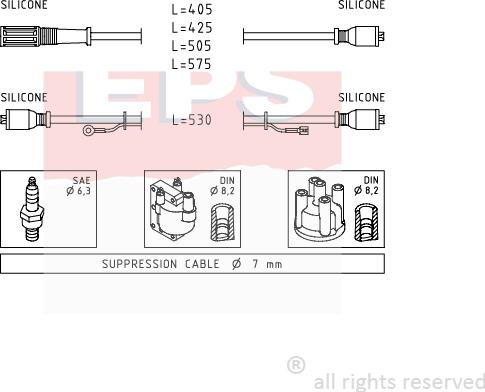MDR EPS-1500 386 - Комплект проводов зажигания autosila-amz.com