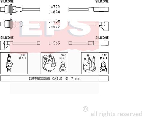 MDR EPS-1500 748 - Комплект проводов зажигания autosila-amz.com