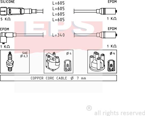 MDR EPS-1500 768 - Комплект проводов зажигания autosila-amz.com