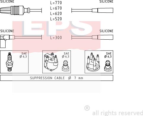 MDR EPS-1500 780 - Комплект проводов зажигания autosila-amz.com