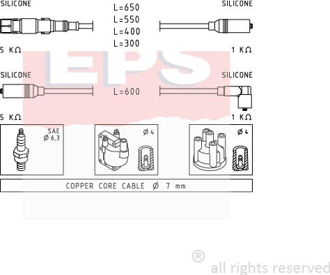 MDR EPS-1501 932 - Комплект проводов зажигания autosila-amz.com