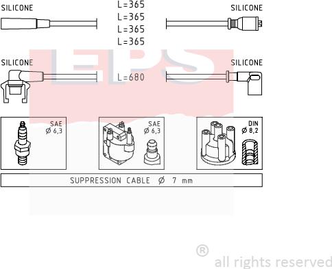 MDR EPS-1501 497 - Комплект проводов зажигания autosila-amz.com