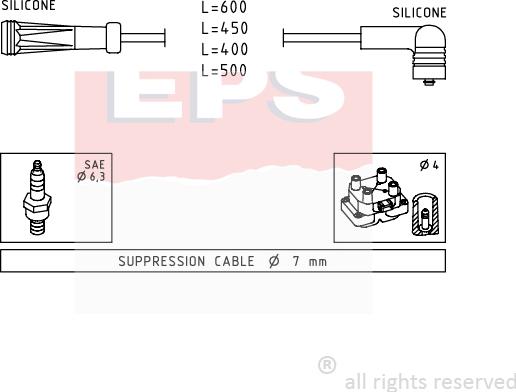 MDR EPS-1501 447 - Комплект проводов зажигания autosila-amz.com