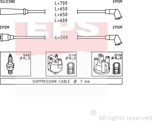 MDR EPS-1501 415 - Комплект проводов зажигания autosila-amz.com