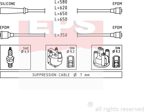 MDR EPS-1501 417 - Комплект проводов зажигания autosila-amz.com