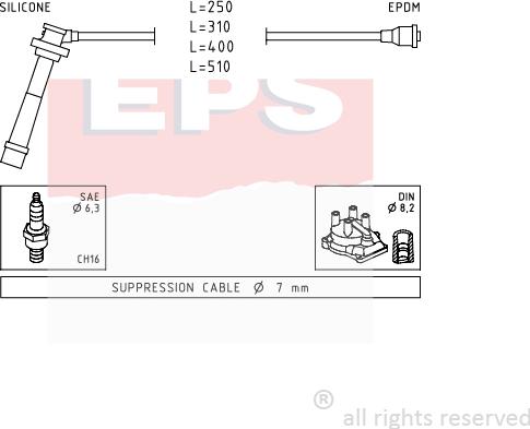 MDR EPS-1501 434 - Комплект проводов зажигания autosila-amz.com