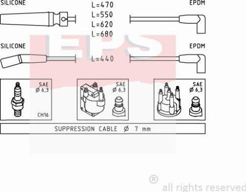 MDR EPS-1501 433 - Комплект проводов зажигания autosila-amz.com