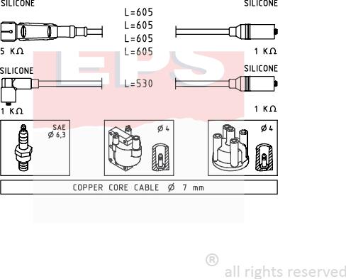 MDR EPS-1501 549 - Комплект проводов зажигания autosila-amz.com
