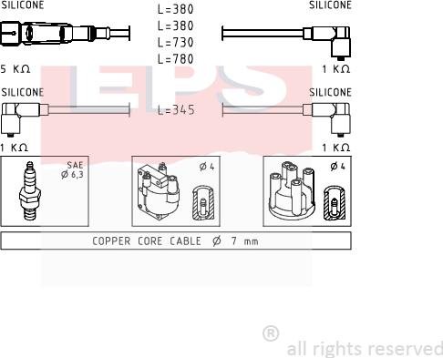 MDR EPS-1501 569 - Комплект проводов зажигания autosila-amz.com