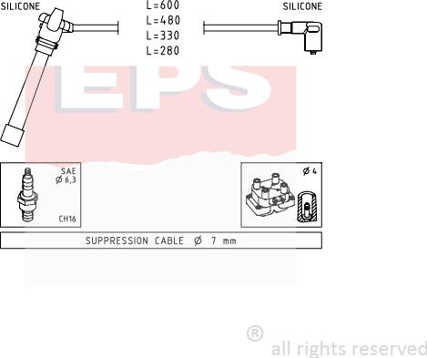 MDR EPS-1501 505 - Комплект проводов зажигания autosila-amz.com