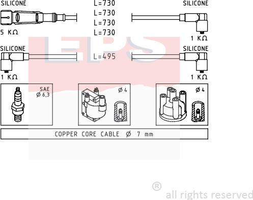 MDR EPS-1501 518 - Комплект проводов зажигания autosila-amz.com