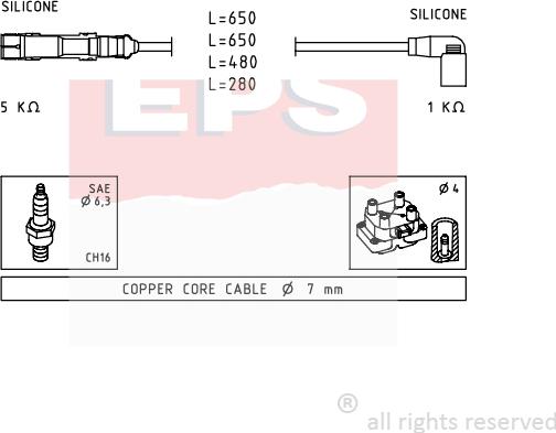 MDR EPS-1501 585 - Комплект проводов зажигания autosila-amz.com