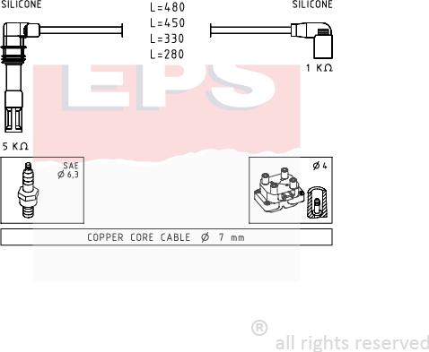 MDR EPS-1501 575 - Комплект проводов зажигания autosila-amz.com