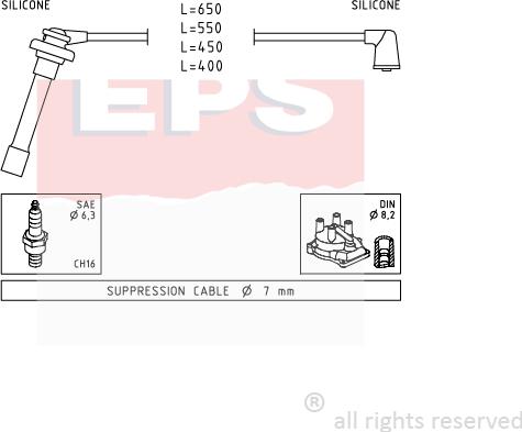 MDR EPS-1501 699 - Комплект проводов зажигания autosila-amz.com