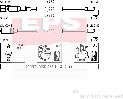 MDR EPS-1501 609 - Комплект проводов зажигания autosila-amz.com