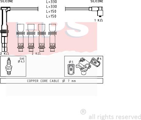 MDR EPS-1501 608 - Комплект проводов зажигания autosila-amz.com