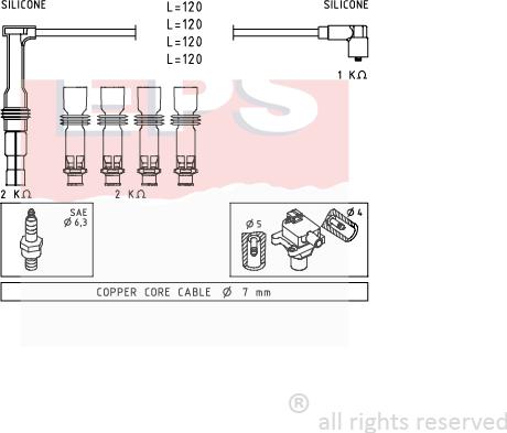 MDR EPS-1501 607 - Комплект проводов зажигания autosila-amz.com
