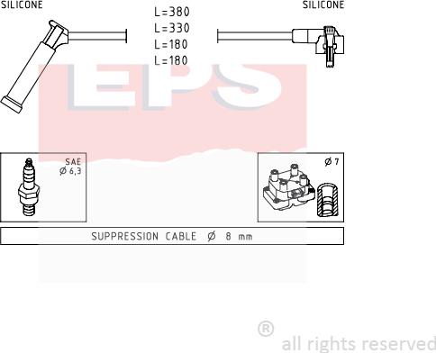 MDR EPS-1501 619 - Комплект проводов зажигания autosila-amz.com