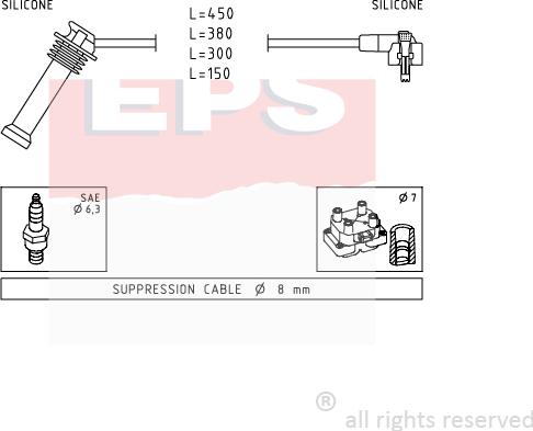 MDR EPS-1501 630 - Комплект проводов зажигания autosila-amz.com