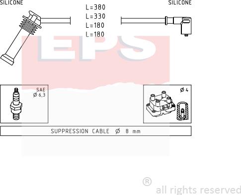 MDR EPS-1501 625 - Комплект проводов зажигания autosila-amz.com