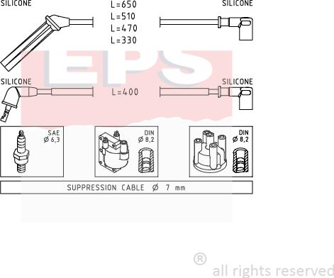 MDR EPS-1501 138 - Комплект проводов зажигания autosila-amz.com