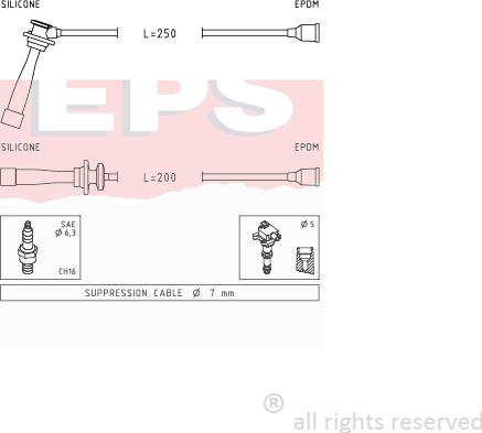 MDR EPS-1501 841 - Комплект проводов зажигания autosila-amz.com