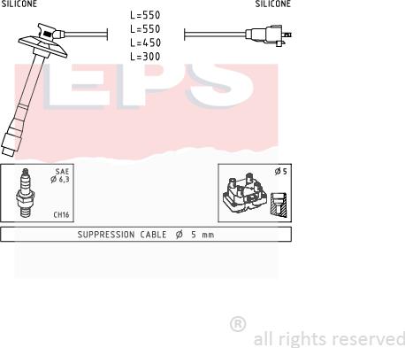 MDR EPS-1501 856 - Комплект проводов зажигания autosila-amz.com