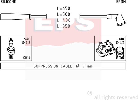 MDR EPS-1501 851 - Комплект проводов зажигания autosila-amz.com