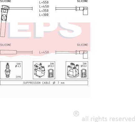 MDR EPS-1501 888 - Комплект проводов зажигания autosila-amz.com