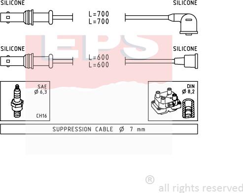 MDR EPS-1501 835 - Комплект проводов зажигания autosila-amz.com