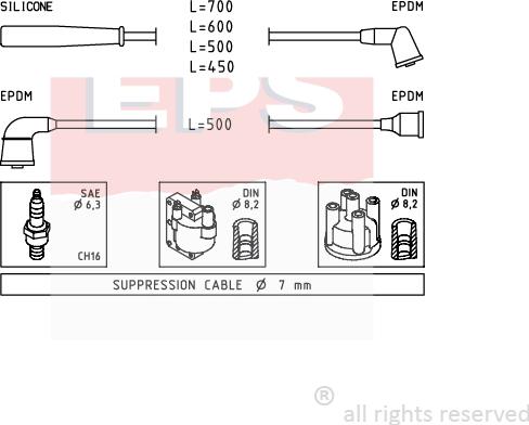 MDR EPS-1501 398 - Комплект проводов зажигания autosila-amz.com