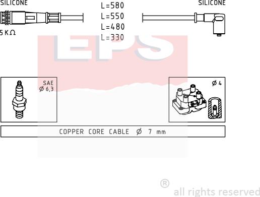 MDR EPS-1501 363 - Комплект проводов зажигания autosila-amz.com