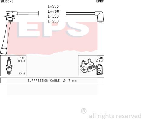 MDR EPS-1501 385 - Комплект проводов зажигания autosila-amz.com