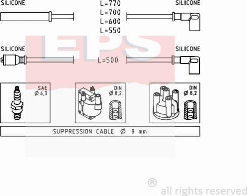 MDR EPS-1501 281 - Комплект проводов зажигания autosila-amz.com