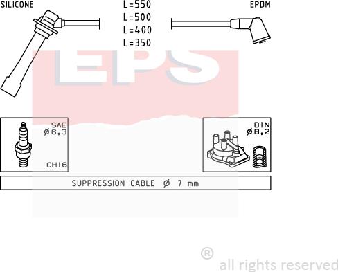 MDR EPS-1501 231 - Комплект проводов зажигания autosila-amz.com