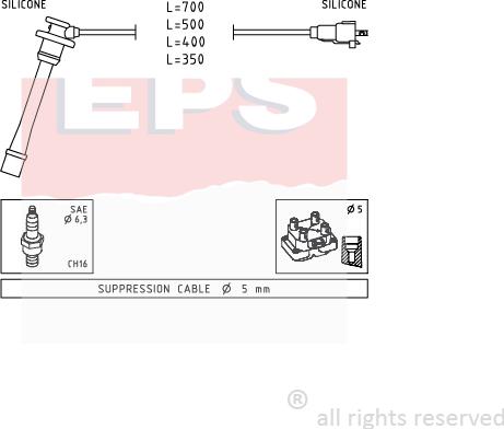 MDR EPS-1501 792 - Комплект проводов зажигания autosila-amz.com