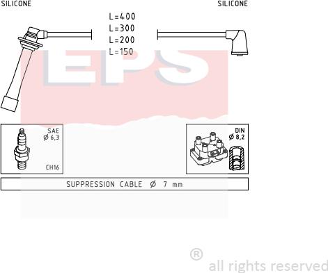 MDR EPS-1501 745 - Комплект проводов зажигания autosila-amz.com