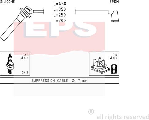 MDR EPS-1501 740 - Комплект проводов зажигания autosila-amz.com