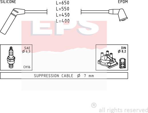 MDR EPS-1501 753 - Комплект проводов зажигания autosila-amz.com