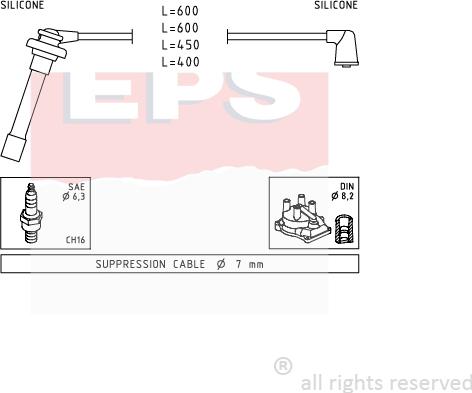 MDR EPS-1501 702 - Комплект проводов зажигания autosila-amz.com