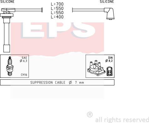 MDR EPS-1501 711 - Комплект проводов зажигания autosila-amz.com