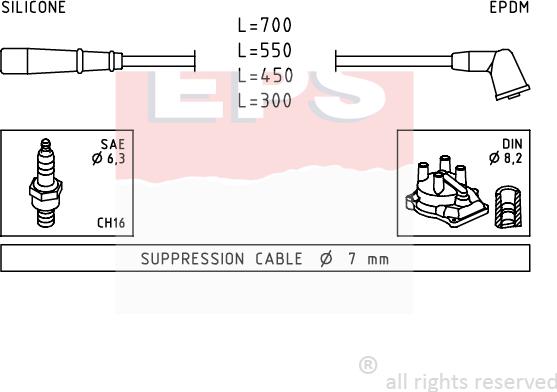 MDR EPS-1501 789 - Комплект проводов зажигания autosila-amz.com