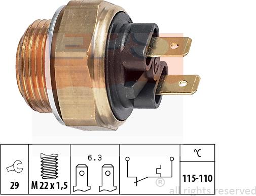 MDR EPS-1850 135 - Термовыключатель, вентилятор радиатора / кондиционера autosila-amz.com