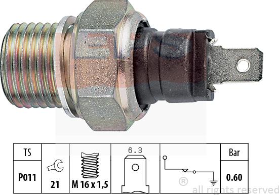 MDR EPS-1800 021 - Датчик, давление масла autosila-amz.com