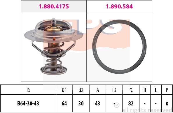 MDR EPS-1880 417 - Термостат охлаждающей жидкости / корпус autosila-amz.com