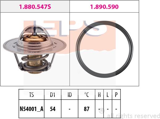 MDR EPS-1880 547 - Термостат охлаждающей жидкости / корпус autosila-amz.com