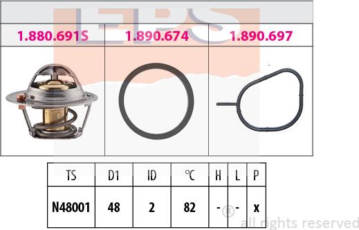 MDR EPS-1880 691 - Термостат охлаждающей жидкости / корпус autosila-amz.com